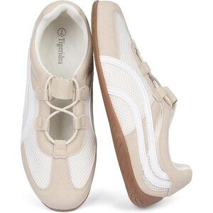 Women's White Nude Mesh Lightweight Casual Comfortable Mary Jane Fashion Sneaker